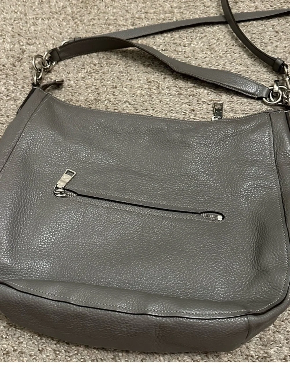 Coach Gray Leather Shoulder Bag